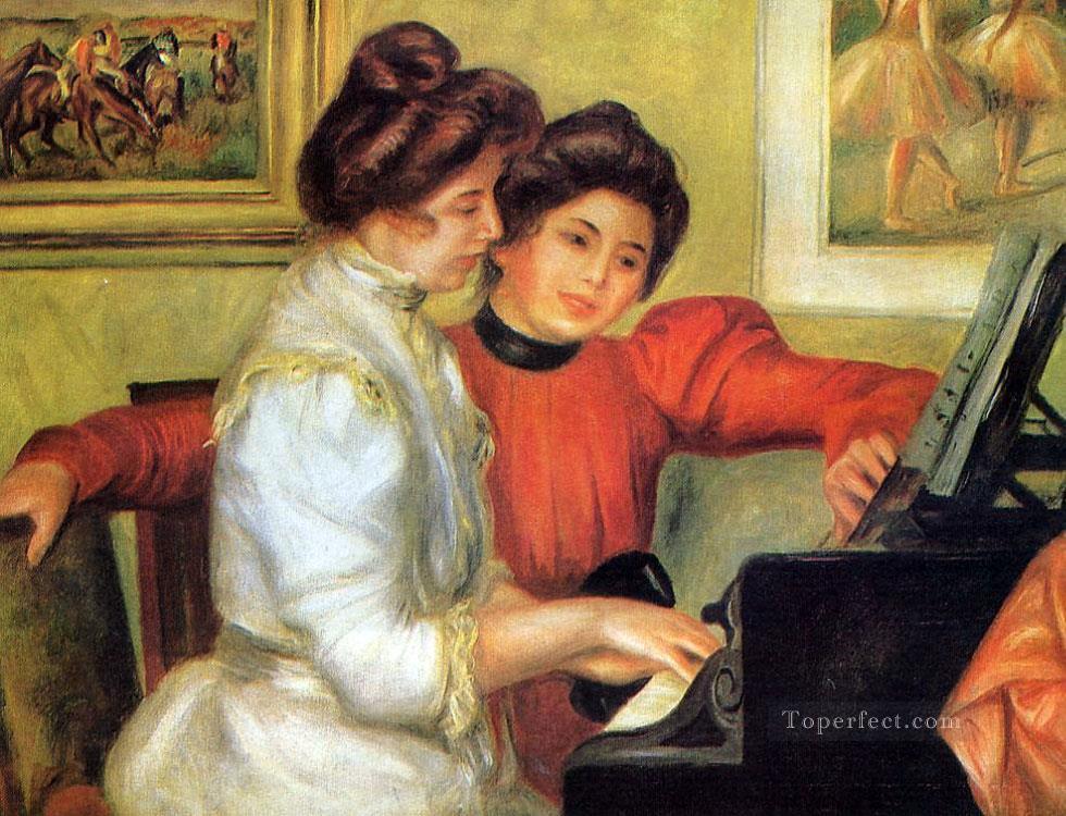 yvonne and christine lerolle playing the piano Pierre Auguste Renoir Oil Paintings